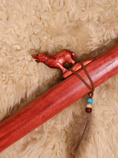 Native American Made Pine Flute- A Minor 1 | mm0232-Wolf-C