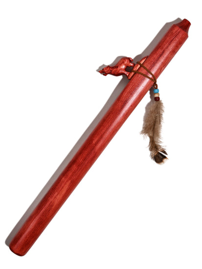 Native American Made Pine Flute- A Minor 2 | mm0232-Wolf-C