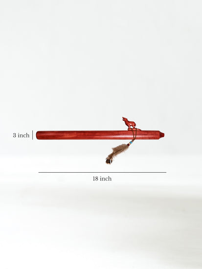 Native American Made Pine Flute- A Minor Dimension | mm0232-Wolf-C