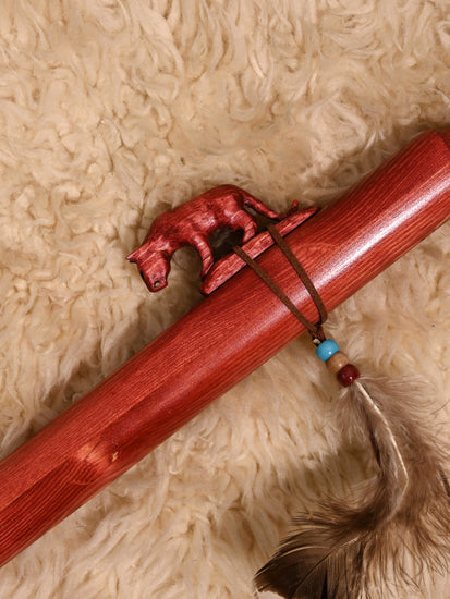 Native American Made Pine Flute- A Minor 1 | mm0241-Mountain-Lion-C