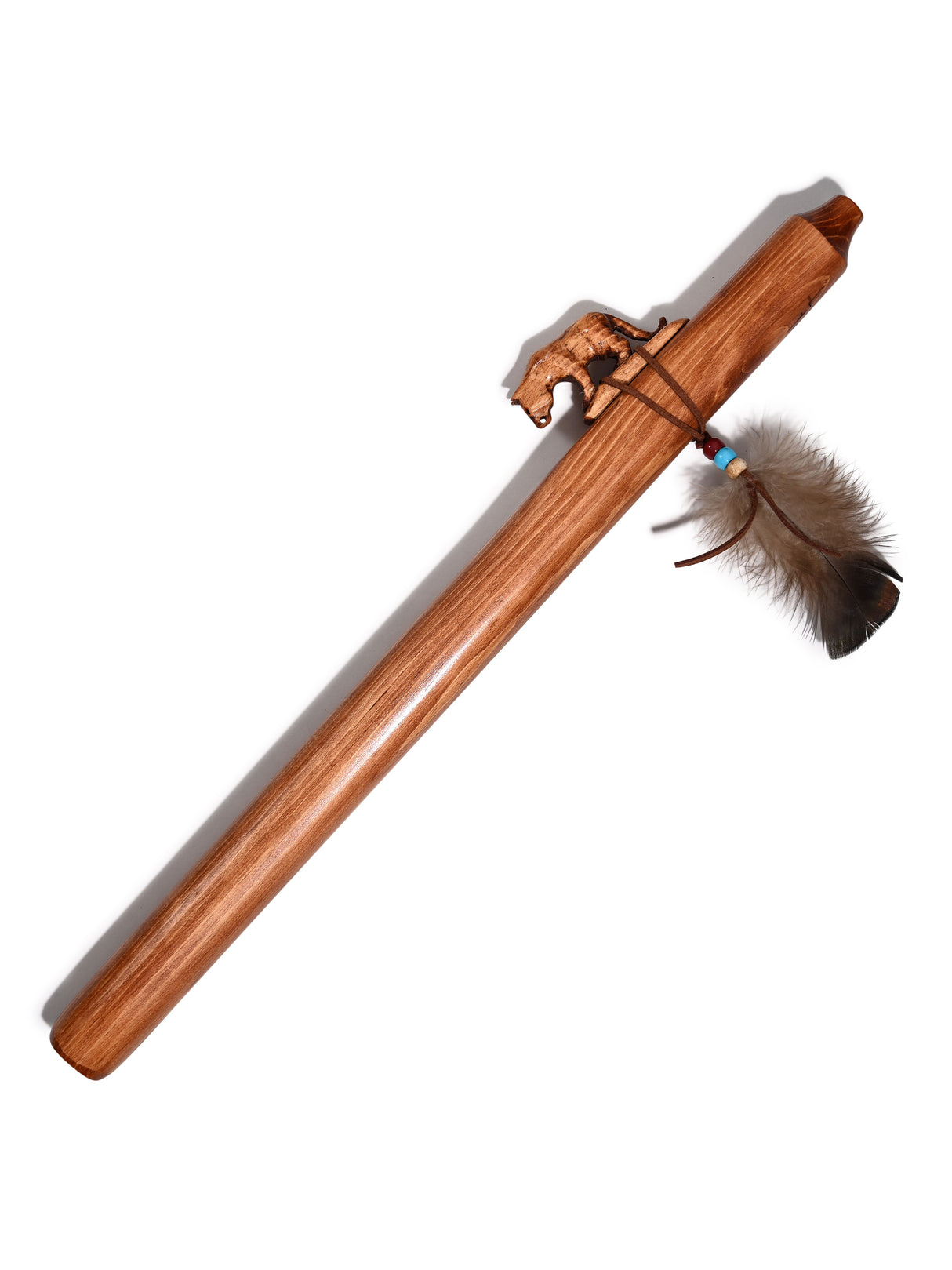Native American Made Pine Flute- A Minor 1 | mm0242-Mountain-Lion-W