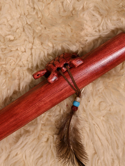 Native American Made Pine Flute- A Minor 1 | mm0244-Turtle-C