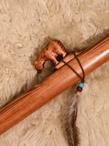 Native American Made Pine Flute- A Minor 1 | mm0248-Bear-W