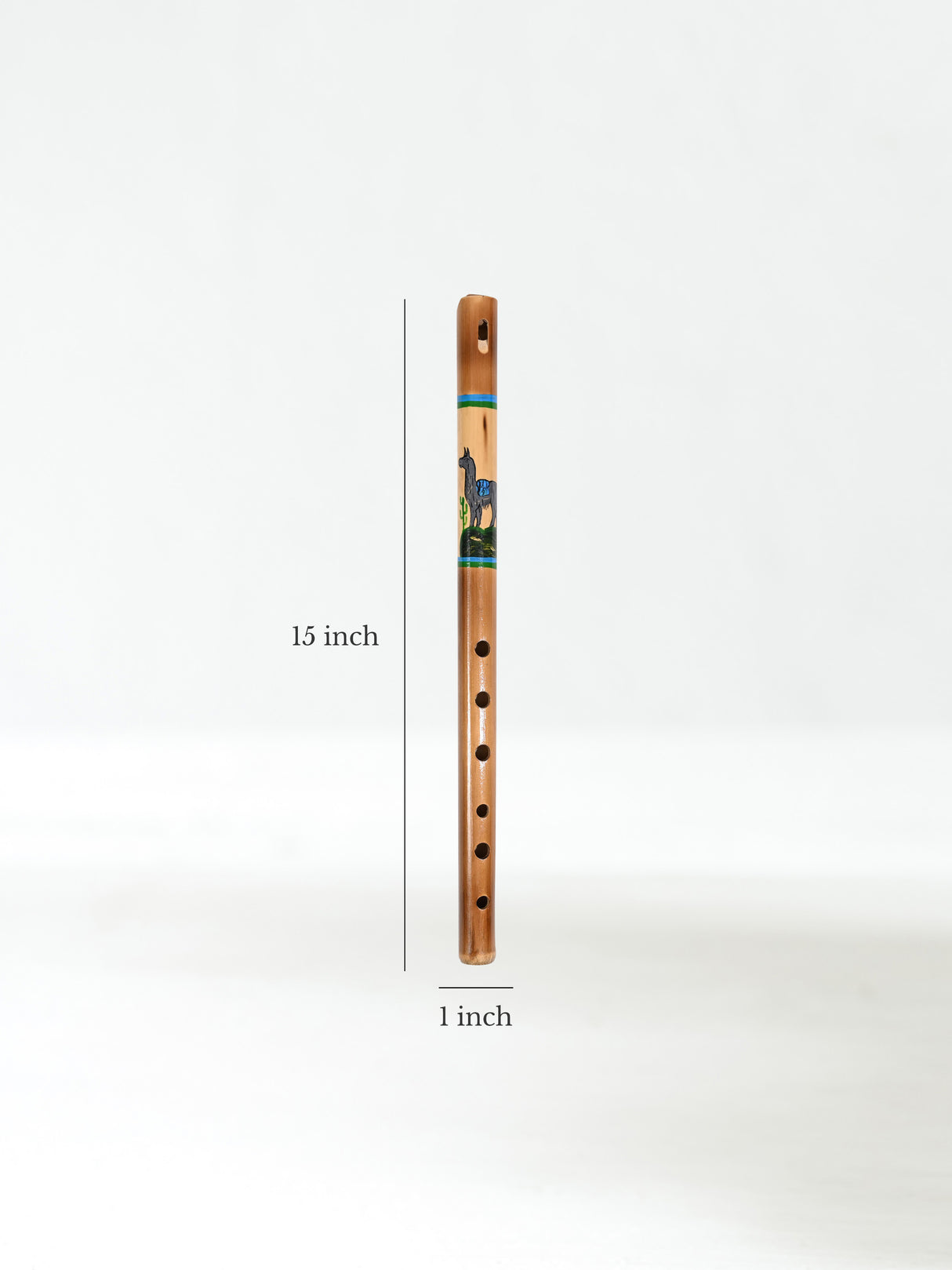 Painted Bamboo Flute Dimension | mm0243-Llama