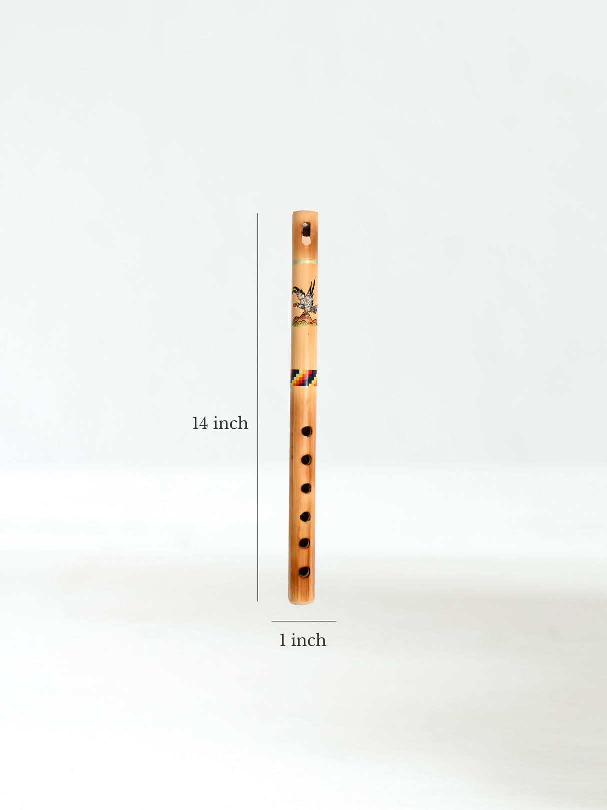 Painted Bamboo Flute Dimension | mm0245-Eagle