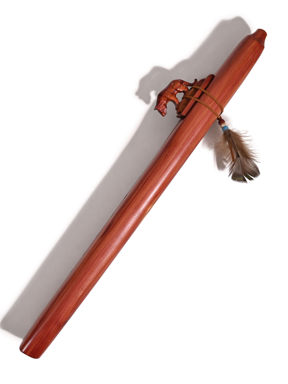 Native American Made Cedar Drone Flute 1 | mm0257-Mountain-Lion-A | mm0259-Mountain-Lion-F