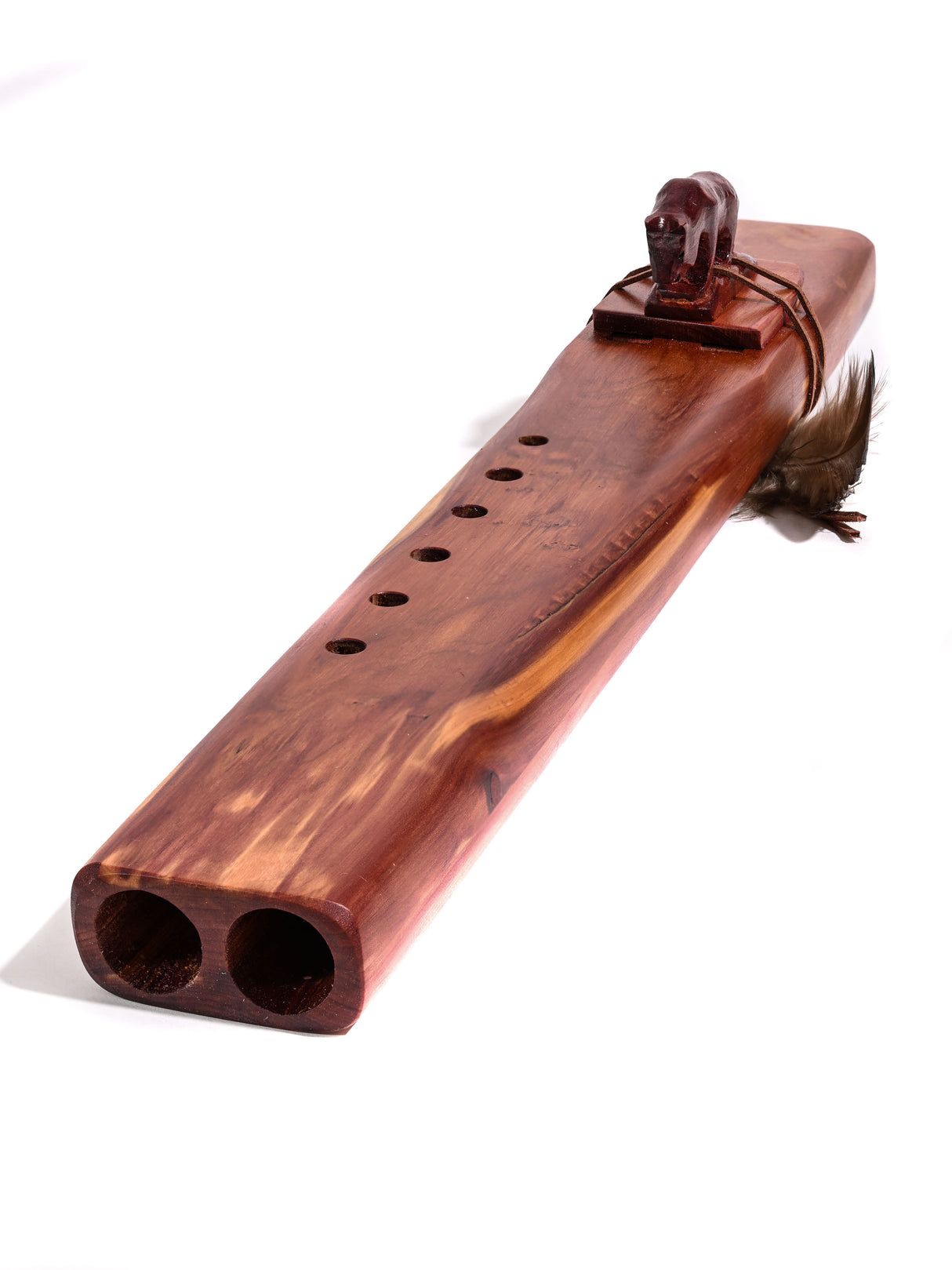 Native American Made Cedar Drone Flute 2 | mm0257-Mountain-Lion-A | mm0259-Mountain-Lion-F