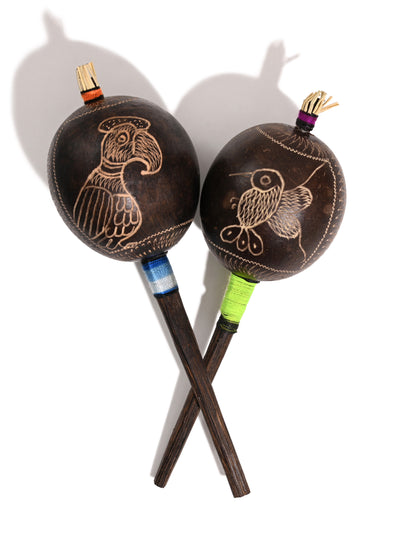Peruvian Amazon Gourd Rattle - Hummingbird and Condor | mmr004-Small