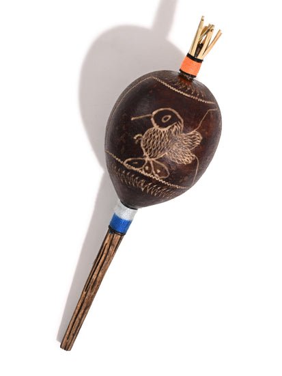 Peruvian Amazon Gourd Rattle - Hummingbird and Condor 1 | mmr004-Small