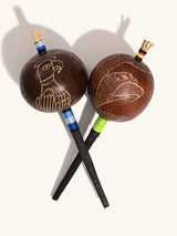 Peruvian Amazon Gourd Rattle - Hummingbird and Condor | mmr004-Large