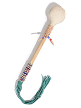 Elk Hide Beaded Rattle