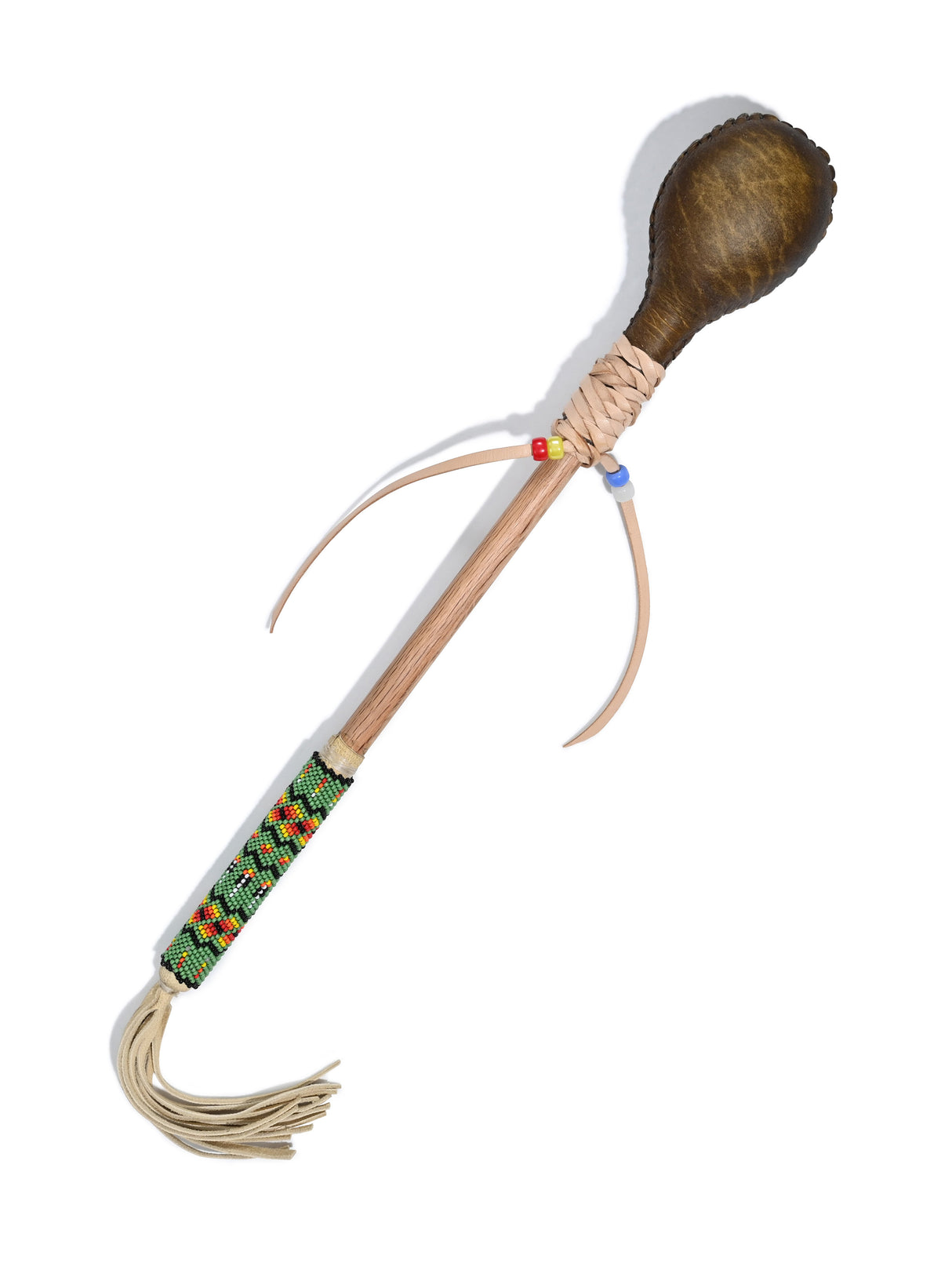 Elk Hide Beaded Rattle 1 | mmr0139