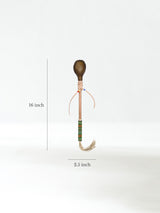 Elk Hide Beaded Rattle Dimension | mmr0139