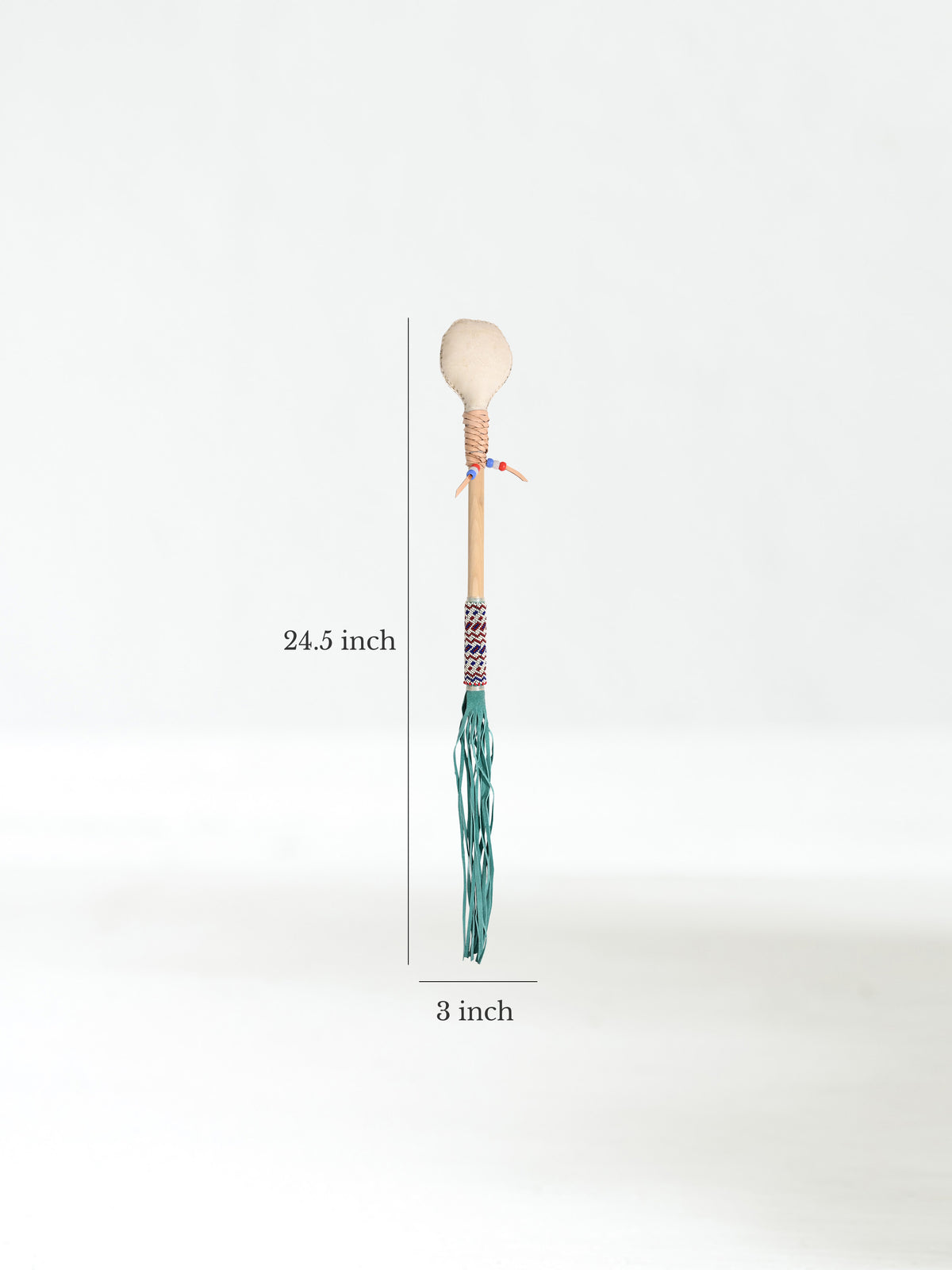 Elk Hide Beaded Rattle - Star Song Dimension | mmr0139