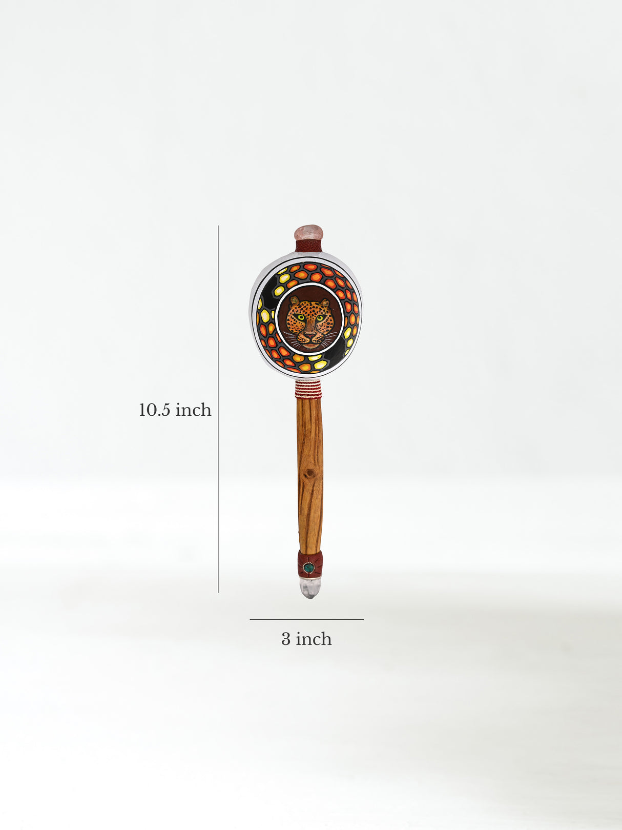 Peruvian Maraca Painted - Jaguar Dimensions | mmr082

