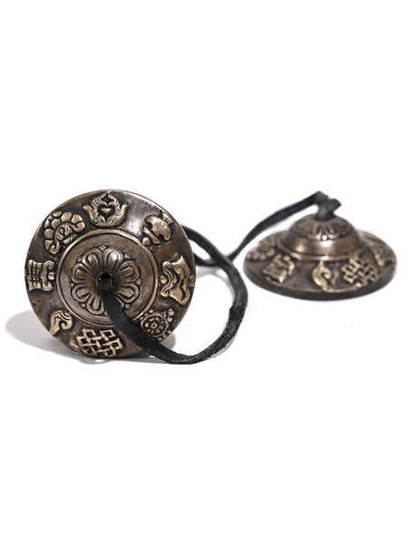 Black Om Tingsha - 1.75 inch 2 | mmt2