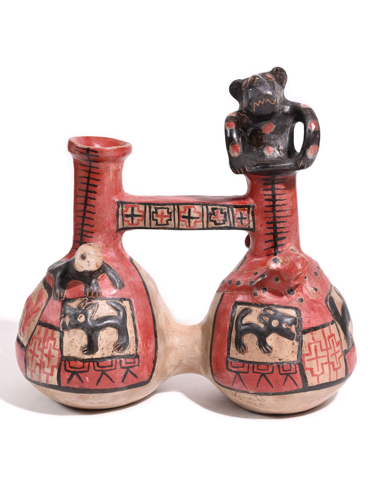 Huaco Silbador-Peruvian Whistling Vessel - Female Cougar 4 | mmwv027