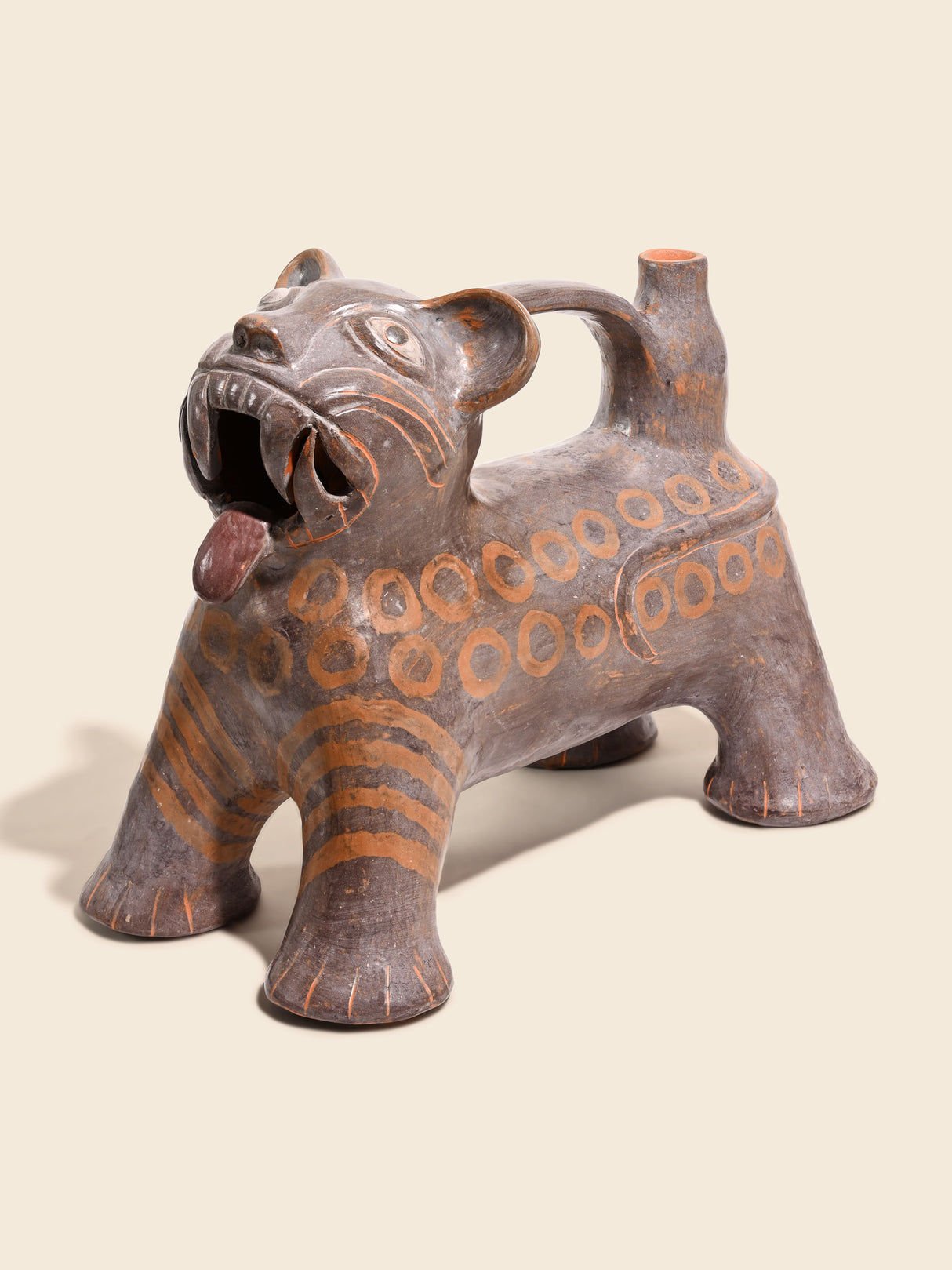 Huaco Silbador-Peruvian Whistling Vessel - Jaguar