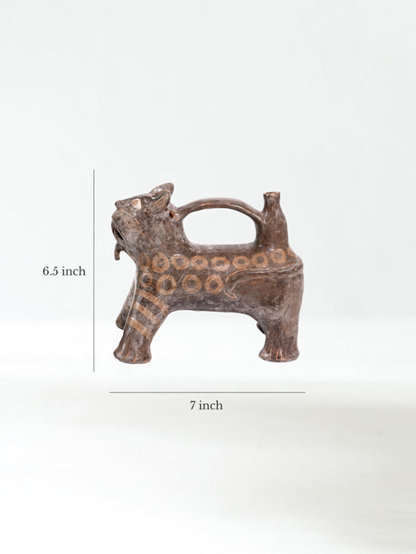 Huaco Silbador-Peruvian Whistling Vessel - Jaguar - Small Dimension | mmwv057