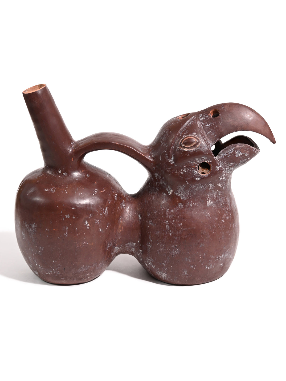 Huaco Silbador-Peruvian Whistling Vessel - Great Red Macaw 5 | mmwv064