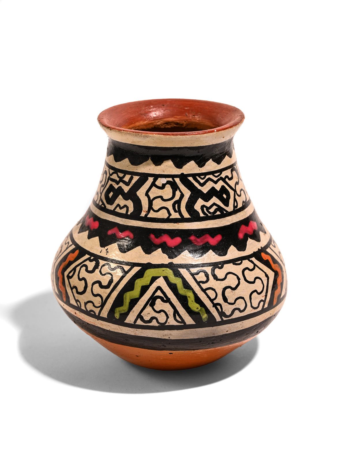 Shipibo Amazon Jungle Ceramic Effigy Vessel 1 | po010-Pink