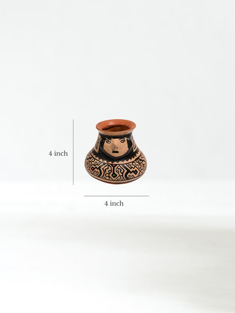 Shipibo Amazon Jungle Ceramic Effigy Vessel Dimension | po010-Black