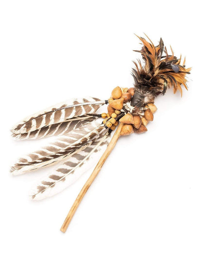 Mayan Feather Seed Rattle - mmr0119