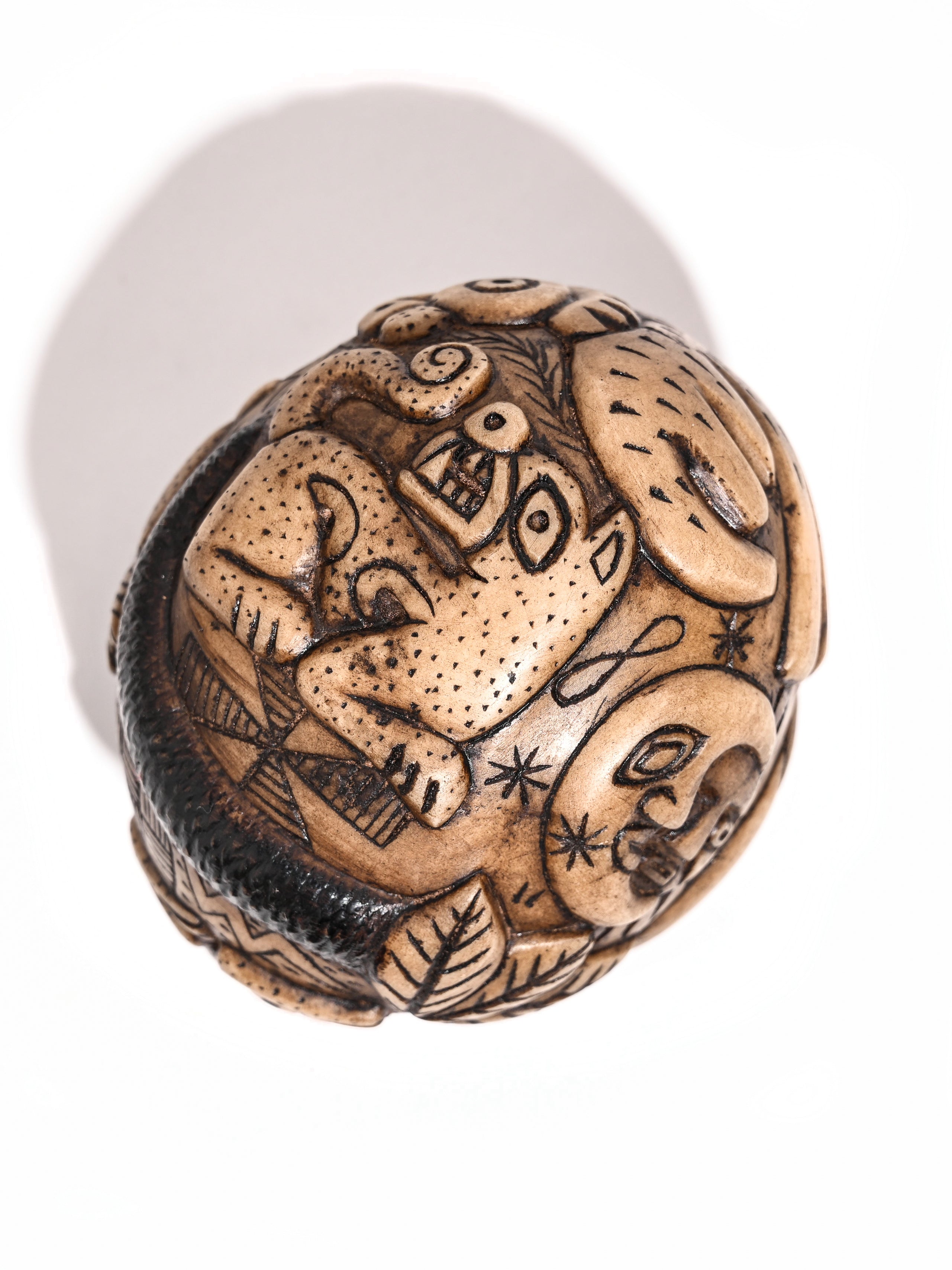 38-kT ランタン オバケ ver.GOCCODO STONE AGE ver Andean Mother Egg Stone Carving - Shamans Market