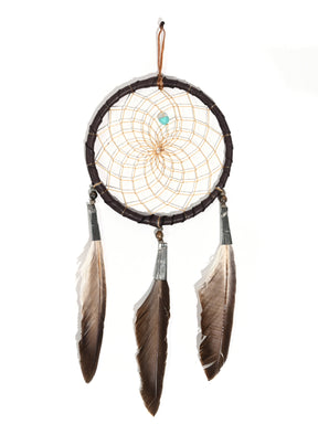 4" Turquoise Stone Dreamcatcher | si0374-Chocolate-Grey