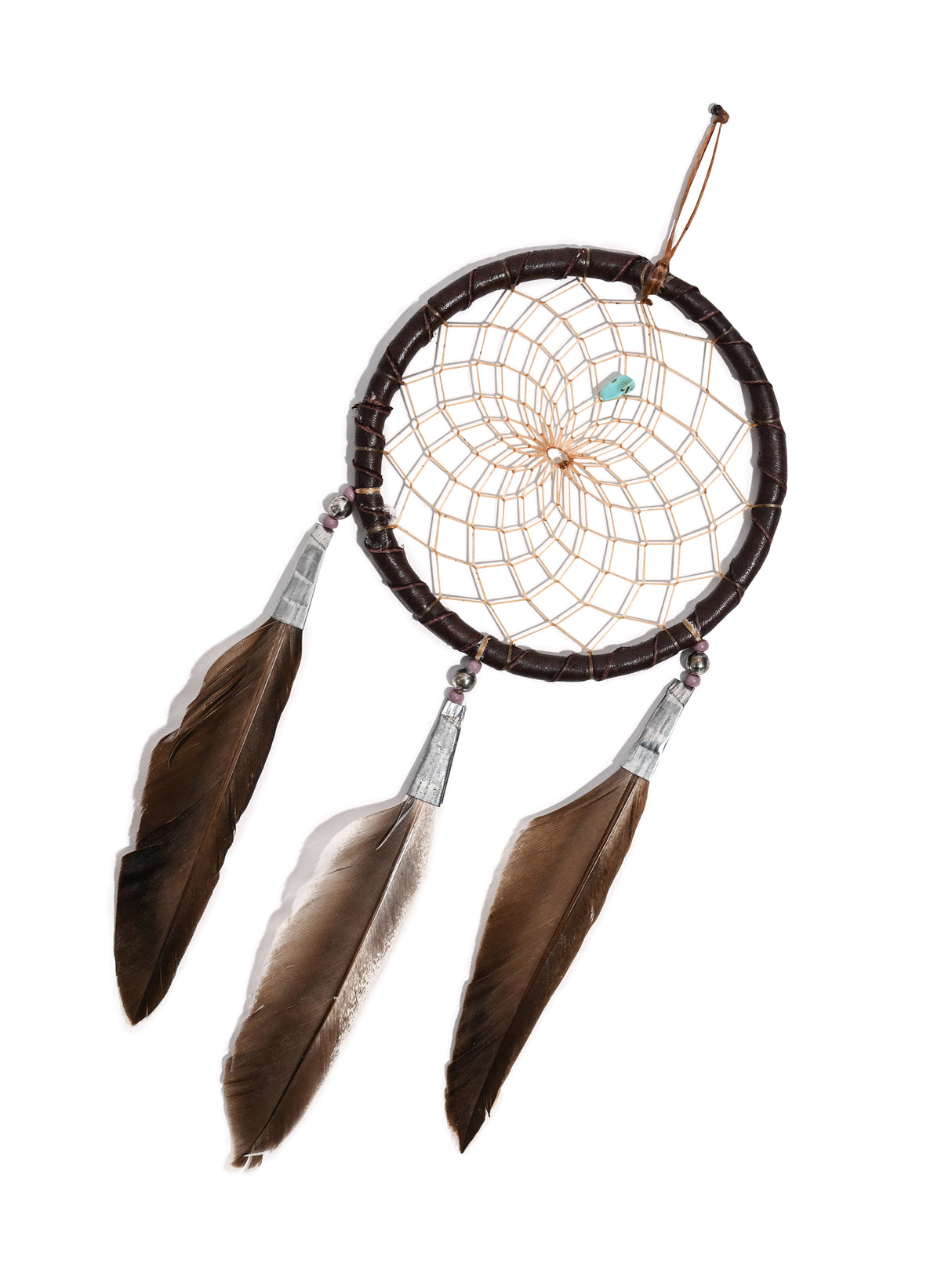 Turquoise Stone Dreamcatcher | si0374-Chocolate-Purple