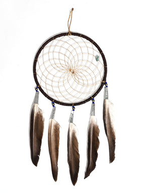 6" Turquoise Stone Dreamcatcher | si0375-Chocolate-Blue