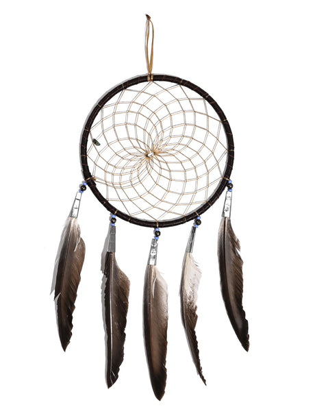 6" Turquoise Stone Dreamcatcher | si0375-Chocolate-Periwinkle