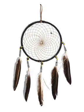 6" Turquoise Stone Dreamcatcher | si0375-Chocolate-Yellow