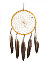 6" Turquoise Stone Dreamcatcher | si0375-Natural-Red