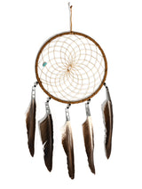 6" Turquoise Stone Dreamcatcher | si0375-Tan-Black