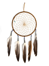 6" Turquoise Stone Dreamcatcher | si0375-Tan-Blue