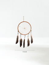 6" Turquoise Stone Dreamcatcher | si0375-Tan_Green