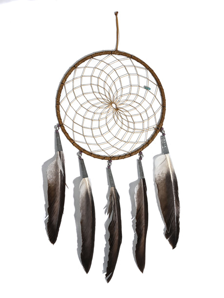 6" Turquoise Stone Dreamcatcher | si0375-Tan-Light-Purple