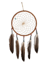 6" Turquoise Stone Dreamcatcher | si0375-Tan-Red