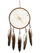 6" Turquoise Stone Dreamcatcher | si0375-Tan-Turquoise