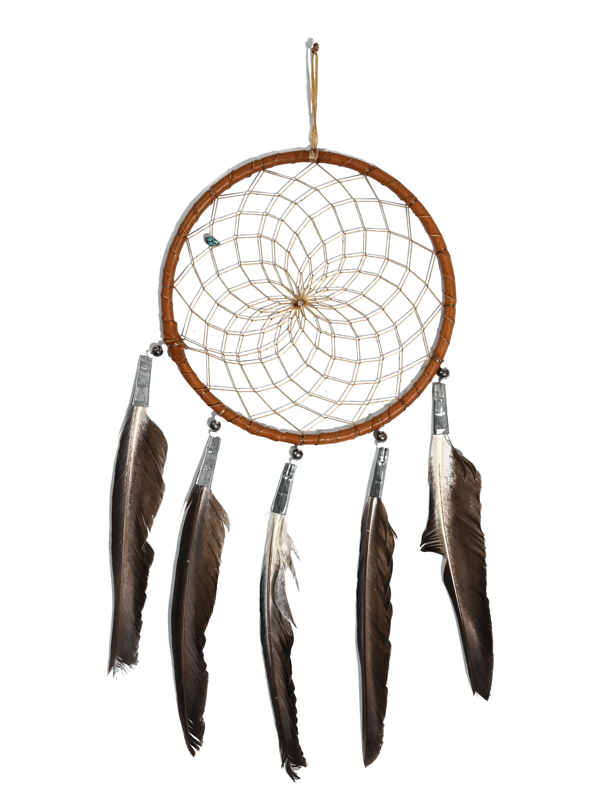 6" Turquoise Stone Dreamcatcher | si0375-White-White