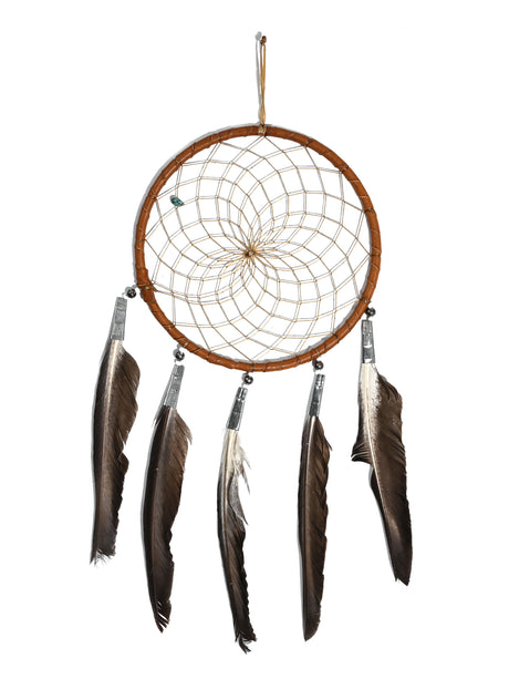 6" Turquoise Stone Dreamcatcher | si0375-White-White