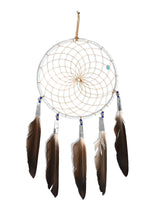 6" Turquoise Stone Dreamcatcher | si0375-White-White