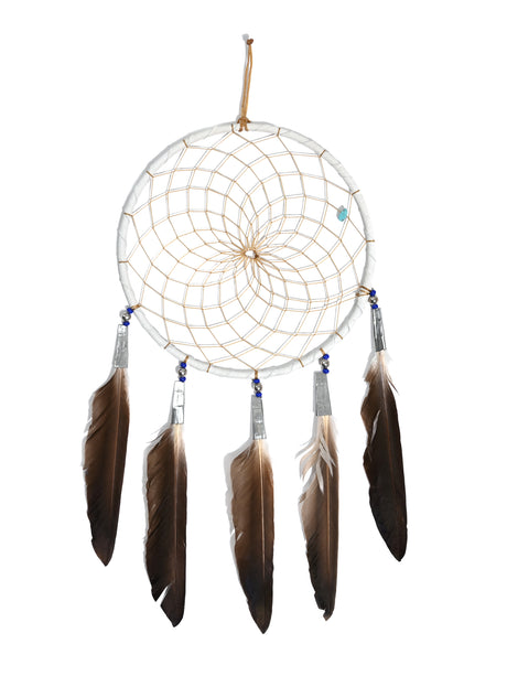 6" Turquoise Stone Dreamcatcher | si0375-White-White
