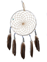 6" Turquoise Stone Dreamcatcher | si0375-White-Periwinkle