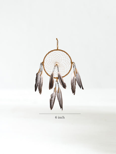 6" Bone Charm Dreamcatcher | si0376-Natural
