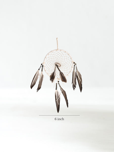 6" Bone Charm Dreamcatcher | si0376-white