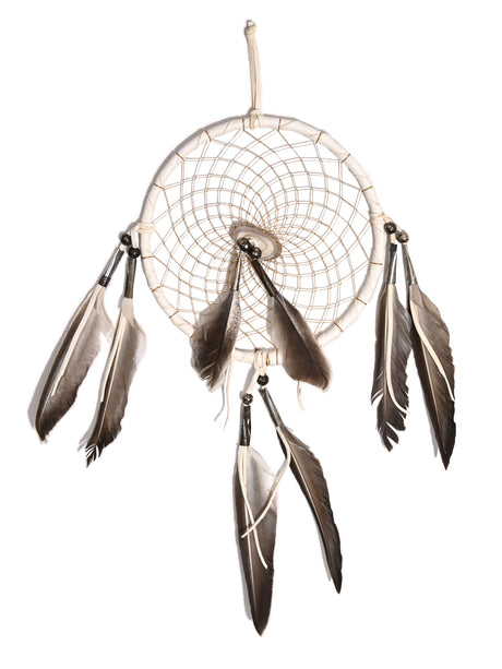 6" Bone Charm Dreamcatcher | si0376-White