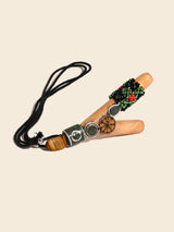 Kuripe Pipe with Stone Inlay