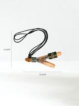 Kuripe Pipe with Stone Inlay Dimension | si0493